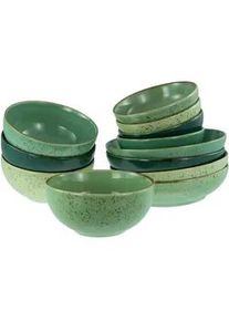 Creatable Schüsselset , Grün , Keramik , 12-teilig , rund , Geschirr, Schalen & Schüsseln, Keramikschalen