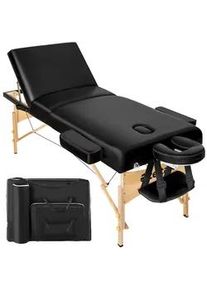 TecTake Massageliege 3 Zonen, 218 x 102 x 90 cm,schwarz , Schwarz , Holz , 102x90x218 cm , Freizeit, Wellness, Körperpflege, Wohlfühlprodukte