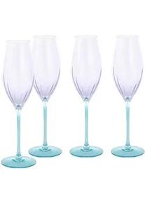 Creatable Sektglas , Multicolor , Glas , 4-teilig , 210 ml , 24 cm , Gläser, Champagnergläser & Sektgläser