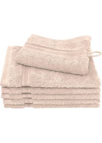 Dyckhoff , Waschhandschuh »Siena«, (Set, 6 tlg.), mit Bordüre , champagner