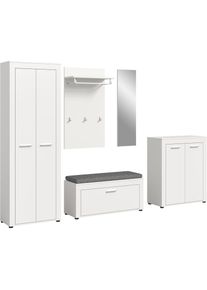 Inosign , Garderoben-Set »Aosta«, (Set, 6 St.), Aosta, Höhe 191 cm, Garderobenset, Flur, Diele , weiß/weiß