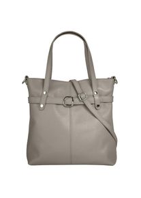 CLUTY , Shopper, echt Leder, Made in Italy , grau