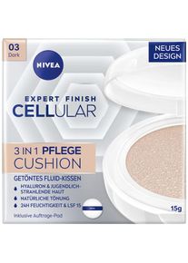 Nivea , Foundation »CELLULAR Expert Finish 3in1 Pflege Cushion«, LSF 15, spendet Feuchtigkeit, ebenmäßigere Haut, mindert Fältchen. , dunkel , Dank...