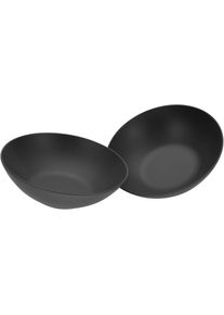 Creatable , Salatschüssel »Soft Touch Black«, 2 tlg., aus Steinzeug, Ø 24 cm , Schwarz
