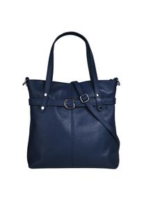 CLUTY , Shopper, echt Leder, Made in Italy , blau