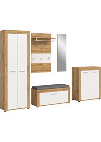 Inosign , Garderoben-Set »Aosta«, (Set, 6 St.), Aosta, Höhe 191 cm, Garderobenset, Flur, Diele , eiche/weiß