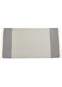 done. , Plaid &raquo;Lounge Diamond&laquo; Leichtes Plaid mit geknoteten Fransen, schwarz/beige, Baumwolle, B/L: 100 cm x 180 cm, schwarz/beige