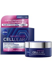 Nivea , Nachtcreme »CELLULAR Expert Filler Nachtpflege«, Filler Effekt in 24 Stunden, für straffere und prallere Haut. , 50ml , Polstert die Haut...