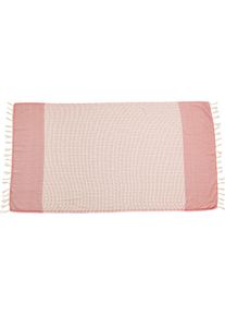 done. , Plaid &raquo;Lounge Diamond&laquo; Leichtes Plaid mit geknoteten Fransen, weinrot/beige, Baumwolle, B/L: 100 cm x 180 cm, weinrot/beige