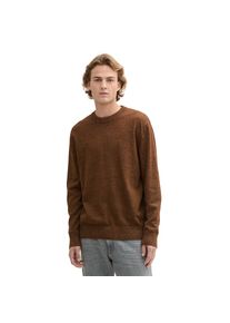 Tom Tailor Denim , Strickpullover, in melierter Optik , black cognac mouline , M , M , Pullover von Tom Tailor Denim