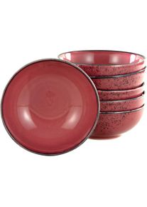 Creatable , Müslischale »NATURE COLLECTION«, 6 tlg., aus Steinzeug, Salatschale, Snackschale, Ø 16,5 cm , beere