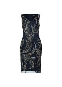 Vera Mont, Damen, Etuikleid &raquo;Etuikleid mit Stickerei&laquo;, Silver/Dark Blue, EURO, 38 -EURO, Silver/Dark Blue, Passform: Figurumspielend