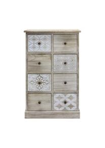 Rebecca Mobili Cassettiera 8 Cassetti Legno Beige Bianco Ingresso 80,5x53,5x25