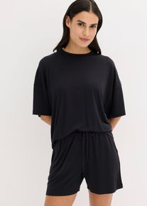 Pigiama estivo oversize in modal morbido, Nero, Taglia 54/56 (XL), bonprix