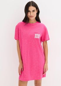 Camicia da notte oversize in filato fiammato, Fucsia, Taglia 46/48 (M), bonprix