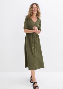 Abito midi in puro cotone, Verde, Taglia 58/60 (XXL), bonprix