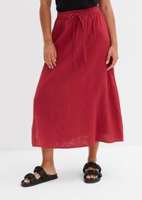 Gonna lunga in mussola, Rosso, Taglia 56, bonprix