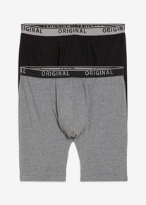Boxer lunghi con cotone (pacco da 2), Nero, Taglia 9 (3XL), bonprix