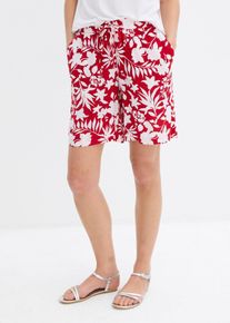 Shorts larghi in viscosa con cinta comoda vita alta, Rosso, Taglia 58, bonprix