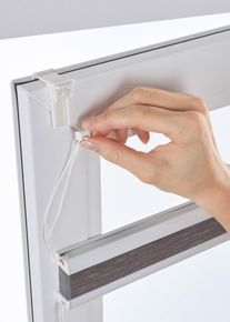 Tenda plissettata oscurante con foglie, Grigio, Taglia 130x40 cm, bonprix