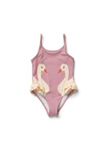 Tchibo - Kinder-Badeanzug mit Rüschen - Mädchen - Gr. 86/92 - rosa/print