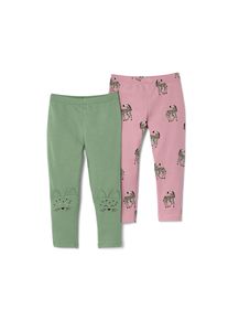 Tchibo - 2 Kinder-Leggings - Gr. 110/116 - schwarz/print
