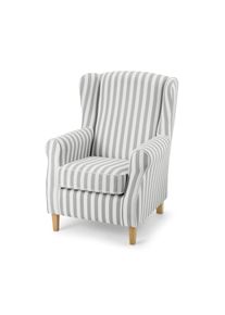 Tchibo - Ohrensessel »Luke« - 77x86x103cm - hellgrau - Polyester / Buchenholz