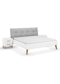 Rauch Bettanlage »Skandi« mit 2 Nachttischen - 288x219x109cm - braun - Holz