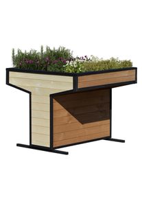 Tchibo - Hochbeet - 112x112x94cm - schwarz - Kiefernholz
