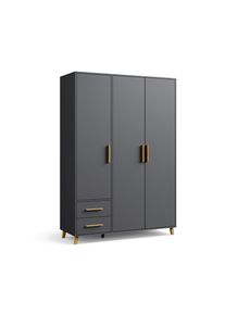 Rauch Drehtürenschrank »Shinjo« - 140x53x203cm - grau - Holz