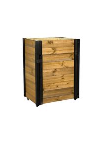 Dobar Hochbeet - 60x40x80cm - schwarz - Fichtenholz / Wolle
