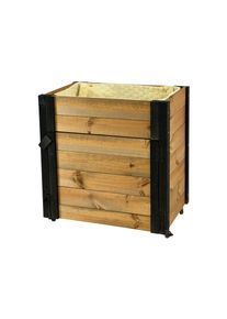 Dobar Hochbeet - 60x40x62cm - schwarz - Fichtenholz / Wolle