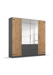 Rauch Drehtürenschrank »Butte« - 181x57x197cm - grau - Holz