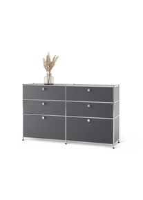 Tchibo - Kommode Metall &raquo;Cn3&laquo; mit 6 Schubladen - 152x40x84,5cm - chrom - Stahl / Aluminium / Kunststoff