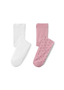 Tchibo - 2 Kinder-Feinstrumpfhosen - M&auml;dchen - Gr. 122/128 - wei&szlig;/gebl&uuml;mt