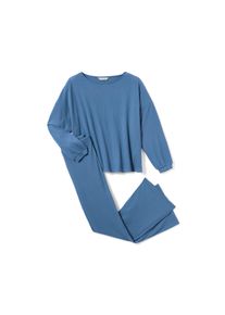 Tchibo - Gerippter Pyjama - Damen - Gr. S - blau