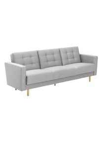 Tchibo - 3-Sitzer-Schlafsofa &raquo;Janny&laquo; - 224x83x81cm - hellgrau - Polyester / Holz / Eschen-Massivholz