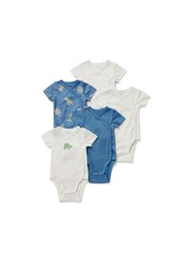 Tchibo - 5 Baby-Kurzarmbodys - Baby - Gr. 74/80 - blau/print
