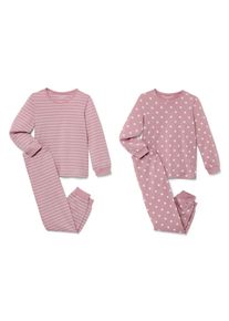 Tchibo - 2 Kinder-Pyjamas - Mädchen - Gr. 122/128 - weiß