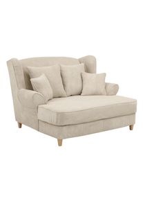Tchibo - XXL-Ohrensessel »Harvard« in Cordstoff - 154x144x102cm - creme - Polyester / Holz / Buchenholz