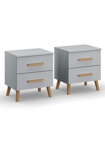 Rauch 2 Nachttische »Skandi« - 47x42x54cm - braun - Holz / Eichenholz