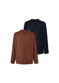 Tchibo - 2 Langarmshirts mit Baumwolle aus nachhaltigen Quellen - Herren - Gr. XL - dunkelblau