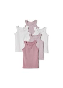 Tchibo - 5 Mädchen-Unterhemden - Mädchen - Gr. 122/128 - weiß