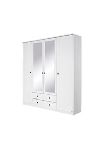 Rauch Kleiderschrank »Rosenheim« - 181x56x212cm - weiß - Holz / Glas / Metall