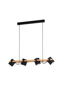 Eglo 4er-Pendelleuchte »Hornwood« - 110x18x110cm - schwarz - Holz / Stahl / Stahl