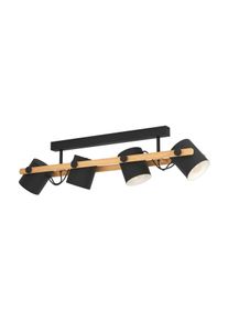 Eglo Deckenleuchte »Hornwood« - 100x19x27,5cm - schwarz - Holz / Stahl