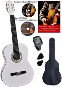 Clifton Konzertgitarre &raquo;Konzertgitarrenset White 4/4&laquo; Komplettset in wei&szlig;