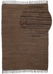 my home Teppich »Handweb Uni, Wendeteppich« rechteckig 5 mm Höhe Fleckerlteppich, reine Baumwolle, handgewebt, Uni, mit Fransen in grau