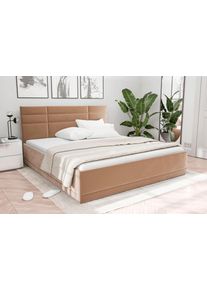 Westfalia Schlafkomfort Polsterbett »Prag« 3 Matraztenarten wählbar in beige, Größe B/H/L: 200 cm x 210 cm