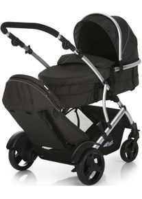 hauck Geschwisterwagen »Duett 2 black« 15 kg mit Regenschutz, Kinderwagen in schwarz